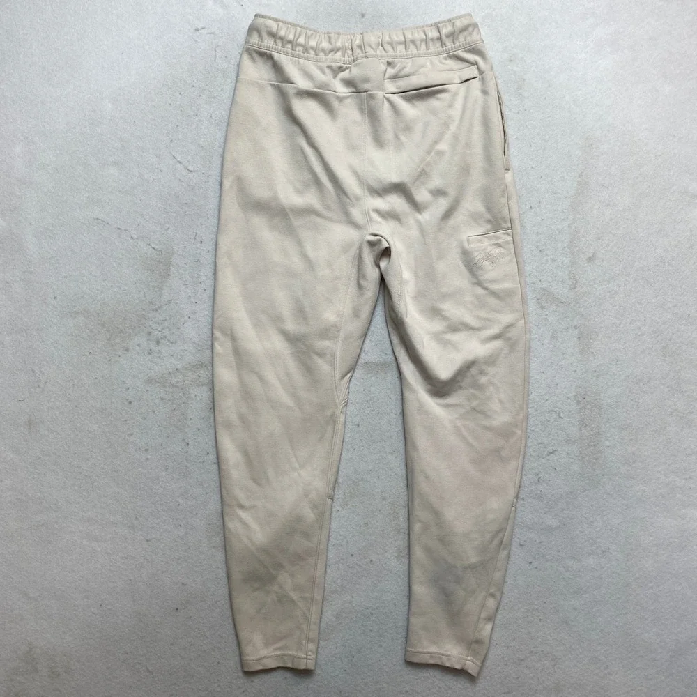 Jordan Flight Sweatpants Mens Small Beige Fleece Joggers Tapered Leg